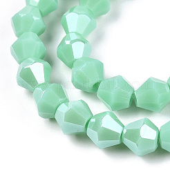 Opaque Solid Color Electroplate Glass Beads Strands&nbsp;EGLA-A039-P6mm-A20