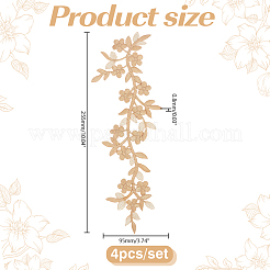 4Pcs Wintersweet Computerized Embroidery Cloth Patches&nbsp;PATC-ME0001-38C