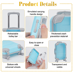 5Pcs 5 Colors Mini Plastic Suitcase Packaging Storage Boxes for Candy Small Items&nbsp;CON-FG0001-21