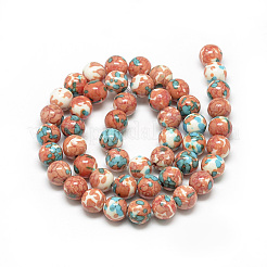 Synthetic Ocean White Jade Beads Strands&nbsp;G-S252-14mm-06