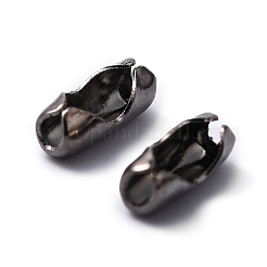 真鍮製ボールチェーンコネクター  カドミウムフリー＆鉛フリー  ガンメタ色  5.5x2mm  1.5mmボールチェーンに適合&nbsp;EC309-1B