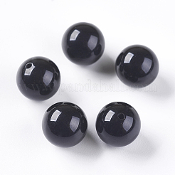 ナチュラルブラックオニキスビーズ  片穴  染め＆加熱  ラウンド  9mm  穴：1mm&nbsp;G-K275-13-9mm