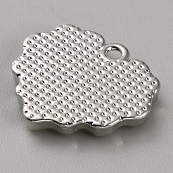 ホワイトシリーズ ラブボウ 合金アクリルペンダント  プラチナ  ハート  17x20x2.5mm  穴：1.6mm&nbsp;PALLOY-WH0115-01P-03