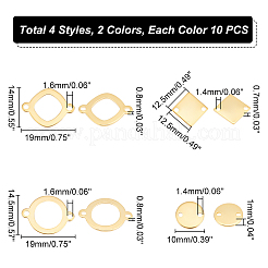 80Pcs 8 Styles 201 Stainless Steel Connector Charms&nbsp;STAS-UN0041-01