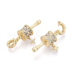 Brass Micro Pave Cubic Zirconia Pendants&nbsp;KK-N287-17G