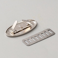 鉄製の装飾バックル  ワード手作りで楕円形  プラチナ  20x40x15mm&nbsp;IFIN-WH0816-005P