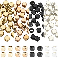 201ステンレススチールビーズ20個  正方形  ゴールドカラー  4x4x4mm  穴：2mm&nbsp;STAS-YW0003-23G