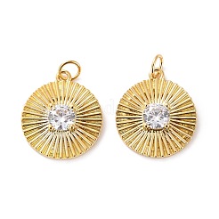 Brass Micro Pave Cubic Zirconia Pendants&nbsp;ZIRC-P092-016G-RS