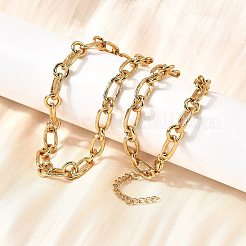 304 Stainless Steel Oval Link Chain Necklaces for Women Men&nbsp;NJEW-A054-01G