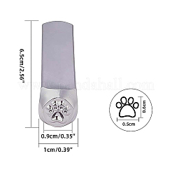 鉄シールスタンプ  模様：フットプリント  プラチナ  65.5x10mm&nbsp;AJEW-BC0005-29F