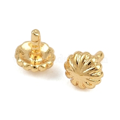 真鍮のペグベイルピンチャーム  花  18KGP本金メッキ  4x3.5x3.5mm  ピン：0.7mm&nbsp;KK-H078-01C-G