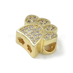Rack Plating Brass Micro Pave Clear Cubic Zirconia Beads&nbsp;KK-A220-03G