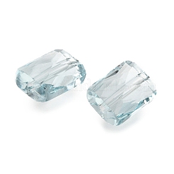 ガラス模造オーストリアクリスタルビーズ  長方形  多面カット  ライトシアン  8x6.5x4mm  穴：1.2mm&nbsp;GLAA-P071-01A-36