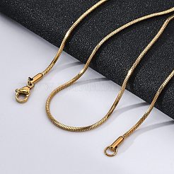 304 Stainless Steel Square Snake Chain Necklaces&nbsp;LS-STAS-G244-83B-G