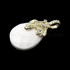 Natural Howlite Faceted Teardrop Pendants&nbsp;KK-D021-03A-G
