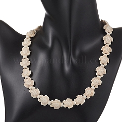 Ocean Sea Turtule Dyed Synthetic Turquoise Beaded Necklaces for Women&nbsp;NJEW-JN06075