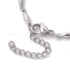 変色しない304ステンレススチールリンクバーチェーンブレスレット作り  ステンレス鋼色  6-1/2インチ（16.6cm）&nbsp;AJEW-JB01245-02