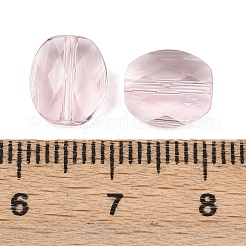 ガラス模造オーストリアクリスタルビーズ  オーバル  多面カット  パールピンク  8x9x4.5mm  穴：1.2mm&nbsp;GLAA-A021-02B-09