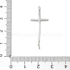 宗教 304 ステンレススチール コネクタチャーム  カーブクロスリンク  変色なし  ステンレス鋼色  29x14x1.5mm  穴：2.5mm&nbsp;STAS-B141-12P