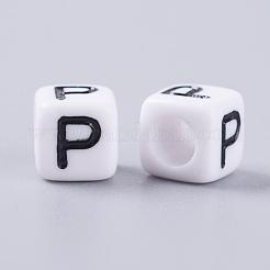 Acrylic Horizontal Hole Letter Beads&nbsp;PL37C9308-P