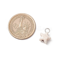 クラックル不透明アクリルパーツ  スターのチャーム  鉄製平頭ピン付き  プラチナ·ゴールデン  14.5x11.5x7mm  穴：3.5mm&nbsp;PALLOY-JF03924