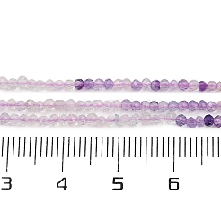 天然石蛍石ビーズ連売り  多面カット  ラウンド  グラデーションカラー  2mm  穴：0.5mm  約223個/連  15.35インチ（39cm）&nbsp;G-F789-01-2mm