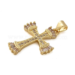 Brass Micro Pave Cubic Zirconia Pendants&nbsp;KK-M319-26G-03