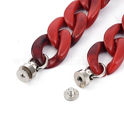 DIYキーホルダー用アクリルカーブチェーン  電話ケース装飾ジュエリーアクセサリー  真鍮製のネジナットと鉄製のネジ付き  プラチナ  ミックスカラー  187mm&nbsp;HJEW-JM00399-M