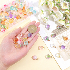 90Pcs 9 Colors Two Tone Spray Painted Glass Pendants&nbsp;GLAA-GA0001-26