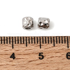 201ステンレスビーズ  コラム  ステンレス鋼色  4x4mm  穴：2mm.&nbsp;STAS-B128-47C-P