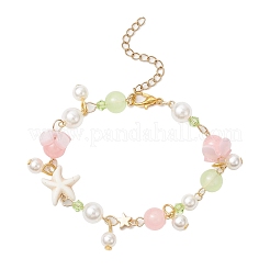 Synthetic Turquoise Beads Charm Bracelets&nbsp;BJEW-JB11849-01