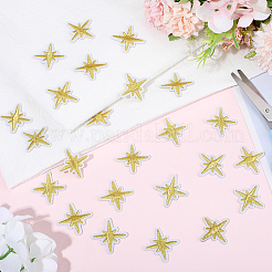 100個の星のコンピューター刺繍布粘着パッチ  パッチにこだわる  マスクと衣装のアクセサリー  アップリケ  ライトカーキ  31x30x1.5mm&nbsp;PATC-CY0001-37B