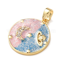 Brass Micro Pave Cubic Zirconia Pendants&nbsp;KK-E803-01G-C