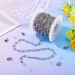 DIY 304 ステンレススチール リンクチェーン ブレスレット/ネックレス作成キット  ステンレス鋼色  12x4x1mm&nbsp;DIY-TA0012-41B