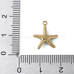 304ステンレススチールエナメルチャーム  ゴールドカラー  ヒトデ  14x12x3.5mm  穴：1.5mm&nbsp;STAS-G353-03G-07