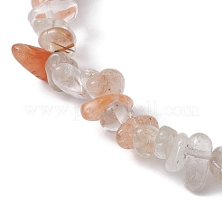天然ルチルクォーツチップビーズストレッチブレスレット女性用  内径：2-1/4~2-1/2インチ（50~52mm）&nbsp;BJEW-JB10046-14