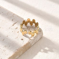 304ステンレススチールエナメルオーバルオープンカフリング（女性用）  18KGP本金メッキ  9.5mm  調整可能&nbsp;STAS-Z112-08G