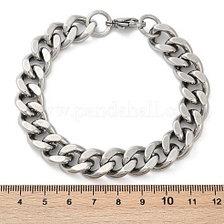 304 Stainless Steel Cuban Link Chain Bracelets for Women Men&nbsp;LS-BJEW-D304-01P
