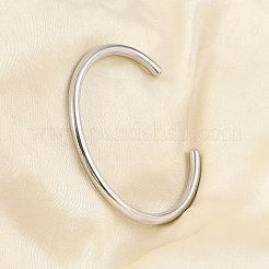 変色しない304ステンレススチールのシンプルな薄型カフバングル  ステンレス鋼色  内径：1-7/8x2-1/4インチ（4.8x5.7cm）&nbsp;BJEW-P296-02P