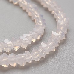 ガラスビーズ連売り  模造翡翠ガラス  多面カット  ポリゴン  桃パフ  2.5x2.5x2.5mm  穴：0.7mm  約150個/連  13.39''（34センチメートル）&nbsp;GLAA-L031-01-A04