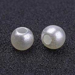 パール調アクリルビーズ  ラウンド  乳白色  4mm  穴：1.4~1.5mm  約17000個/500g&nbsp;PACR-4D-12