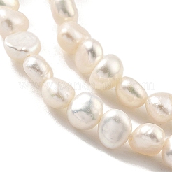 天然養殖淡水パールビーズ連売り  研磨両側  グレード5 A  パパイヤホイップ  4~5mm  穴：0.5mm  約39個/連  7.09''（18センチメートル）&nbsp;PEAR-A006-03E