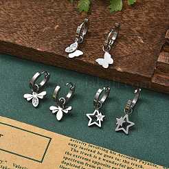 3 Pairs 3 Styles Christmas 304 Stainless Steel Hoop Earring Sets for Women&nbsp;EJEW-K279-08D-P