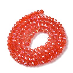 電気メッキガラスビーズ連売りを焼く  ABカラー  多面カット  ロンデル  ミックスカラー  8x6mm  穴：1mm  約63~65個/連  15.75''（39~40センチメートル）&nbsp;DGLA-A039-J8mm-BM
