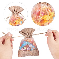 綿パッキングパウチ  巾着袋  淡い茶色  14~15x10~11cm  20個/セット&nbsp;OP-PH0001-05B