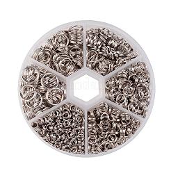 1箱アイアン製スプリットリング  ダブルループ丸カン  4mm / 5mm / 6mm / 7mm / 8mm / 10mm  プラチナ&nbsp;IFIN-JP0013-P