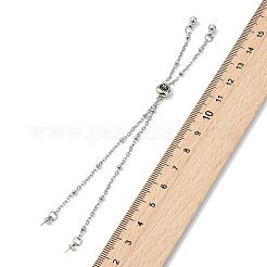 Adjustable 304 Stainless Steel Satellite Chain Slider Bracelet Making&nbsp;AJEW-JB01625-01