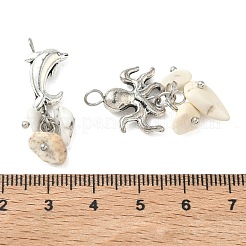 14Pcs 7 Styles Sea Animals Alloy Pendants&nbsp;PALLOY-JF05522-01