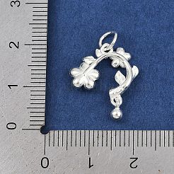 スターリングシルバーフラワーペンダント925個  丸カン付き  銀  18x15x3mm  穴：3.5mm&nbsp;STER-K183-10S