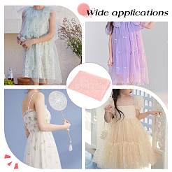 ナイロンレース生地  花柄  服装アクセサリー  ピンク  1810x0.3mm  2ヤード/個&nbsp;DIY-WH0699-65B